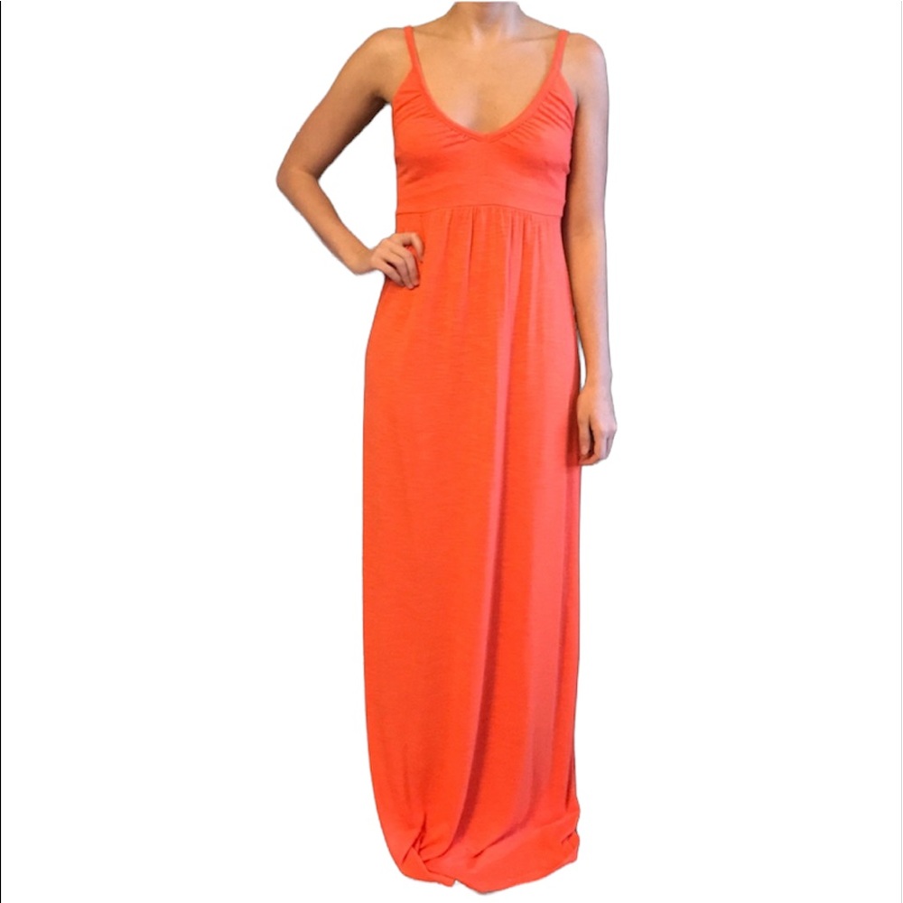 Orange Maxi Tank Top Cotton Dress